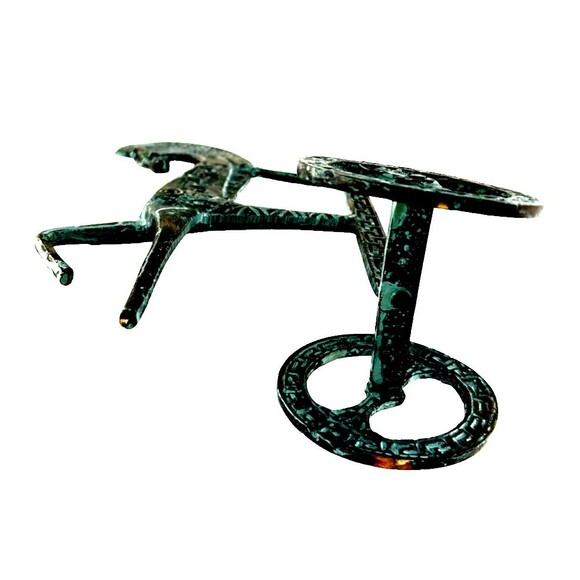 Bronze Chariot of Goddess Athena Sculpture Holding an Owl atop Horse - Picture 12 of 13